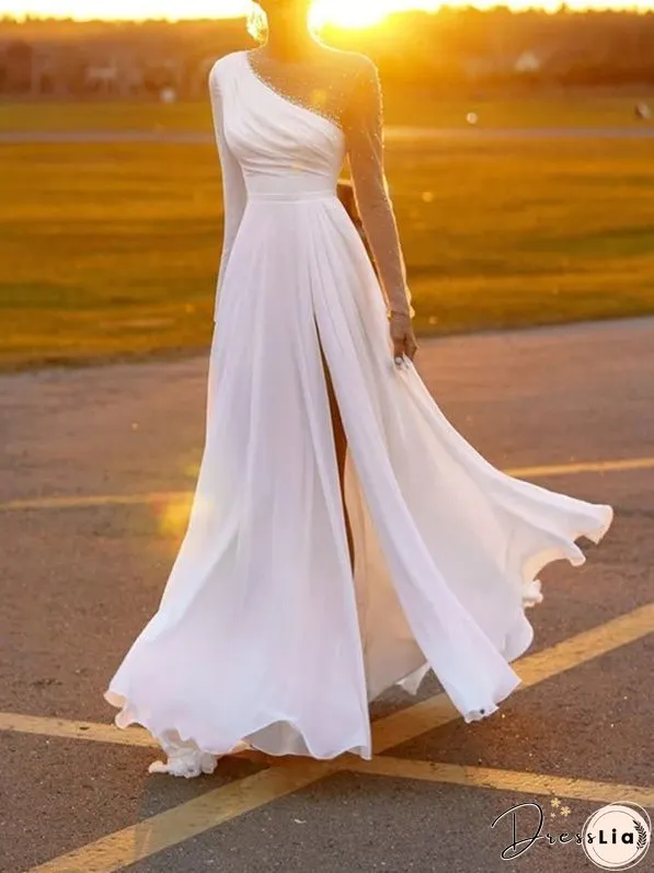 Dresses Mesh Panel Crew Neck Long Sleeve Dress for Women