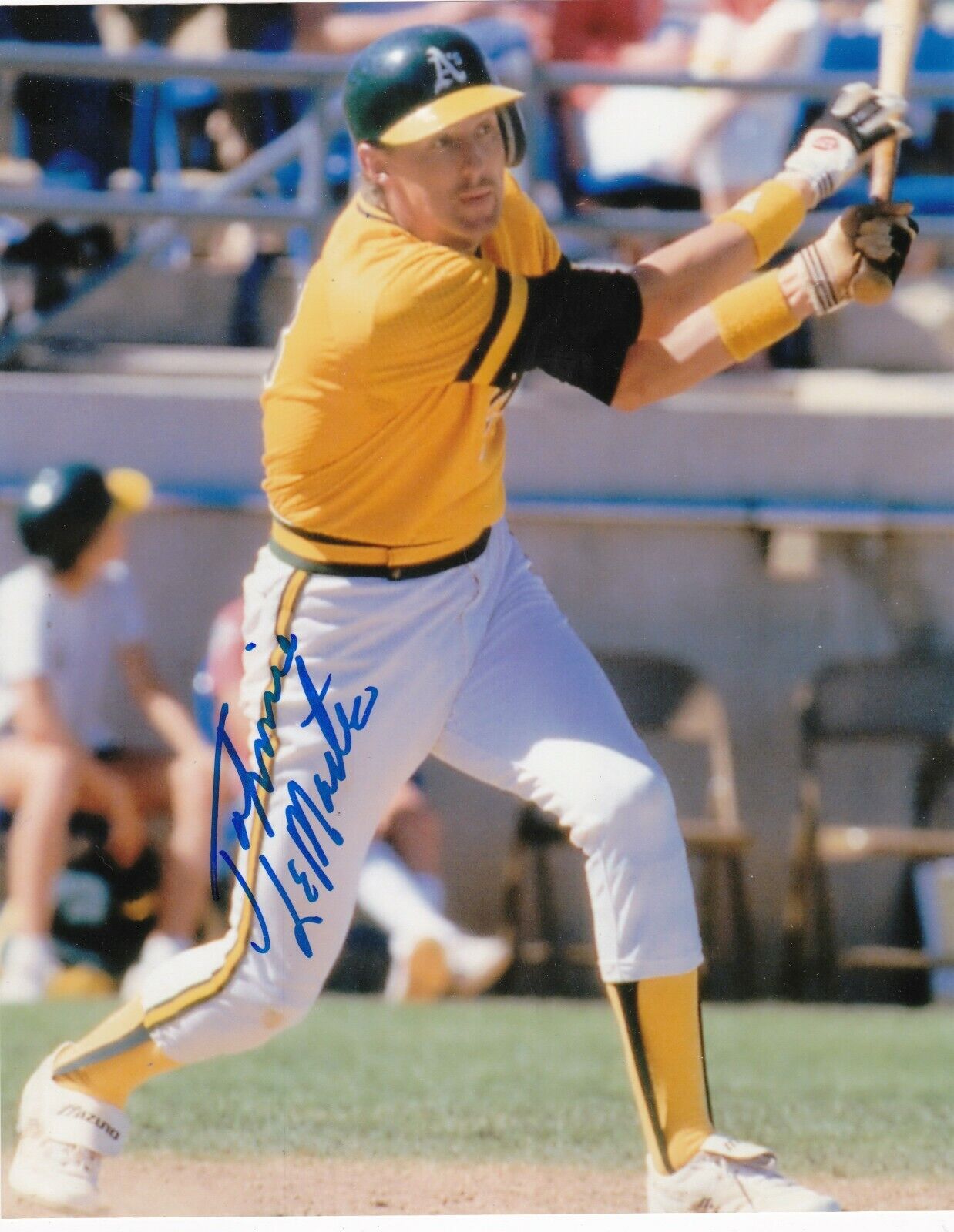 JOHNNIE LEMASTER OAKLAND A'S ACTION SIGNED 8x10