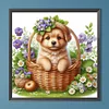 Diamond Painting - Full Round Drill - Dog Flower(Canvas|40*40cm)