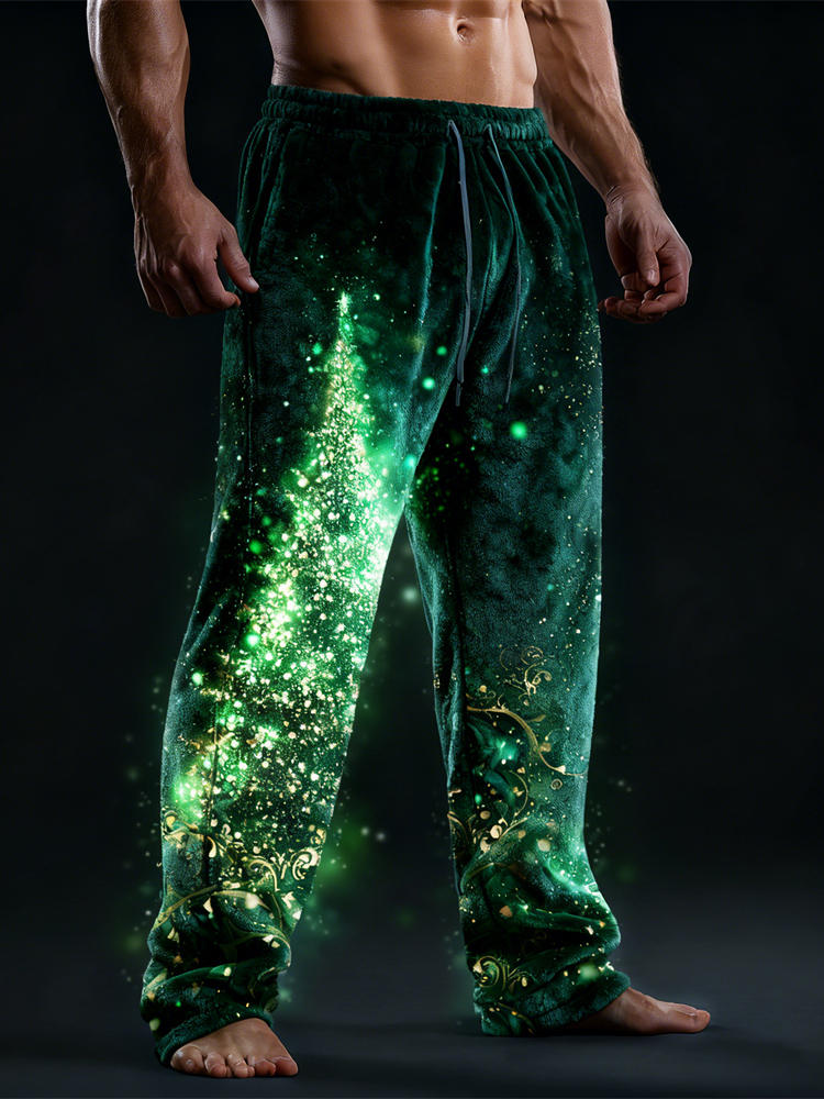 Radiant Christmas Tree Men's Flannel Sweatpants elevenforest