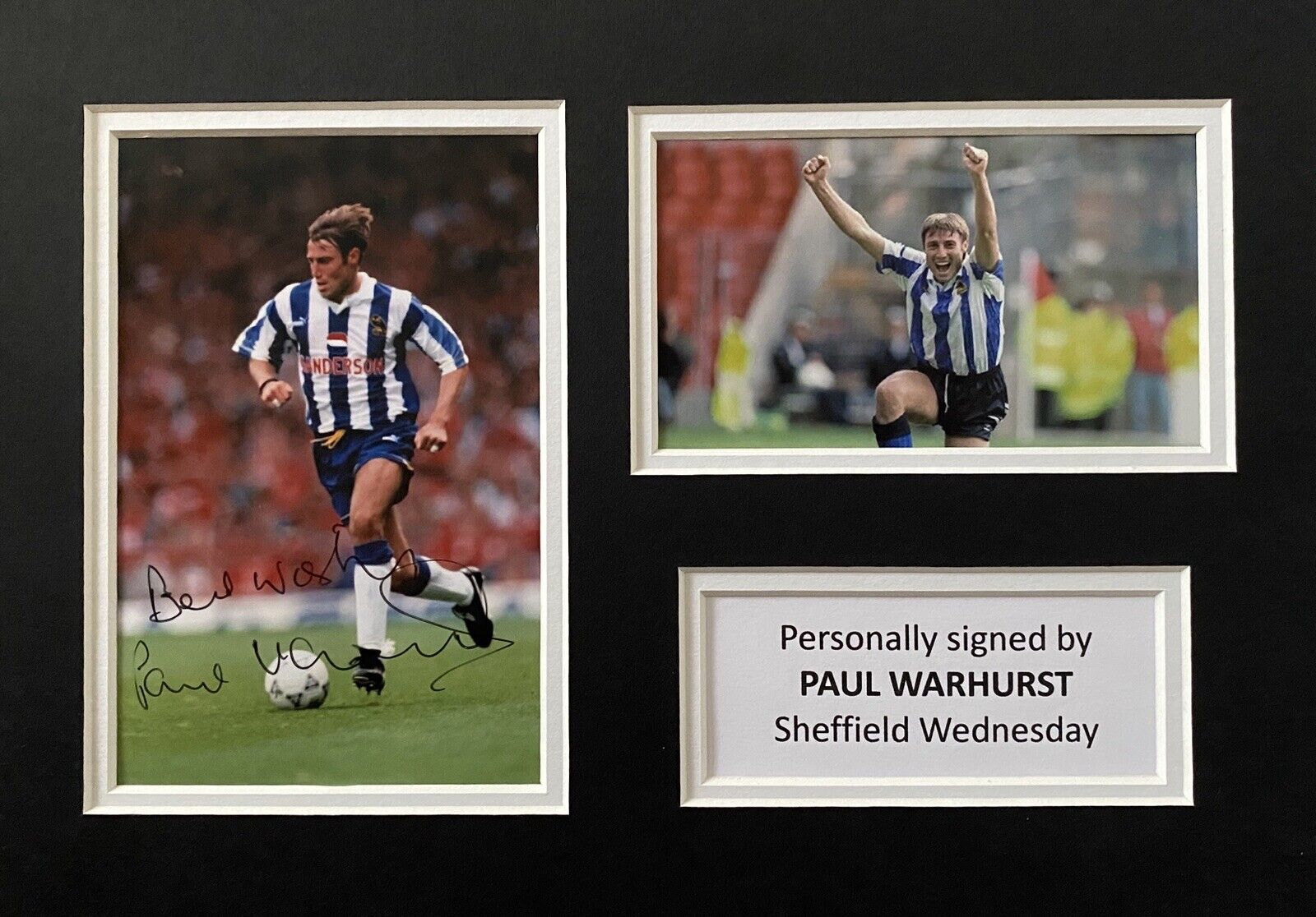 Paul Warhurst Genuine Hand Signed Sheffield United Photo Poster painting In A4 Mount Display