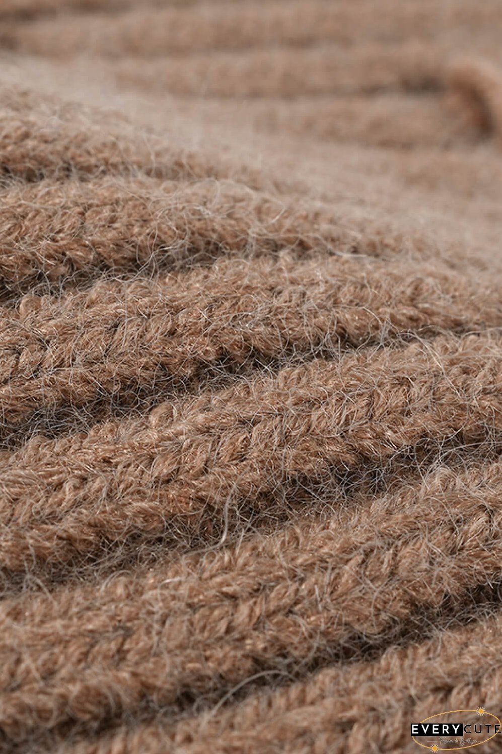 Distressed Rib-Knit Beanie