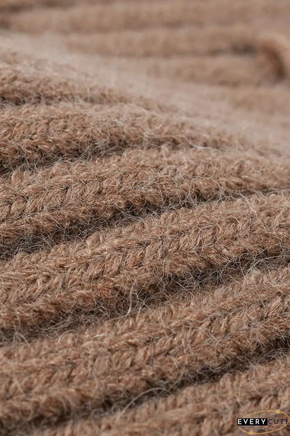 Distressed Rib-Knit Beanie