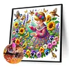 5D DIY Full Round Drill Diamond Painting Girl Kit Home Decor Art Craft 50x50cm (A)