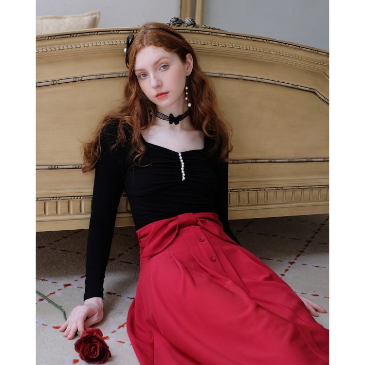 Fairy Tales Aesthetic Solid Color Pleated Top QueenFunky