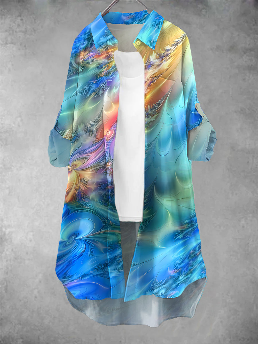Women's Vintage Art Print Casual Dress