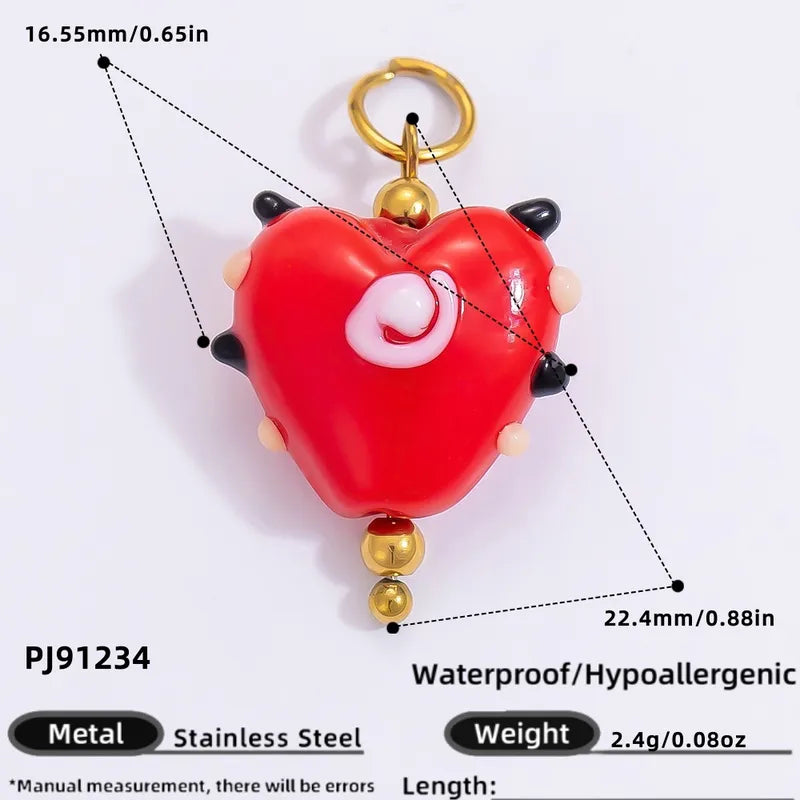 1 Piece 11.34*11.08mm 24.65*13.62mm 4.29*24.15mm 304 Stainless Steel Zircon 18K Gold Plated Tree Heart Shape Candy Jewelry Accessories Pendant