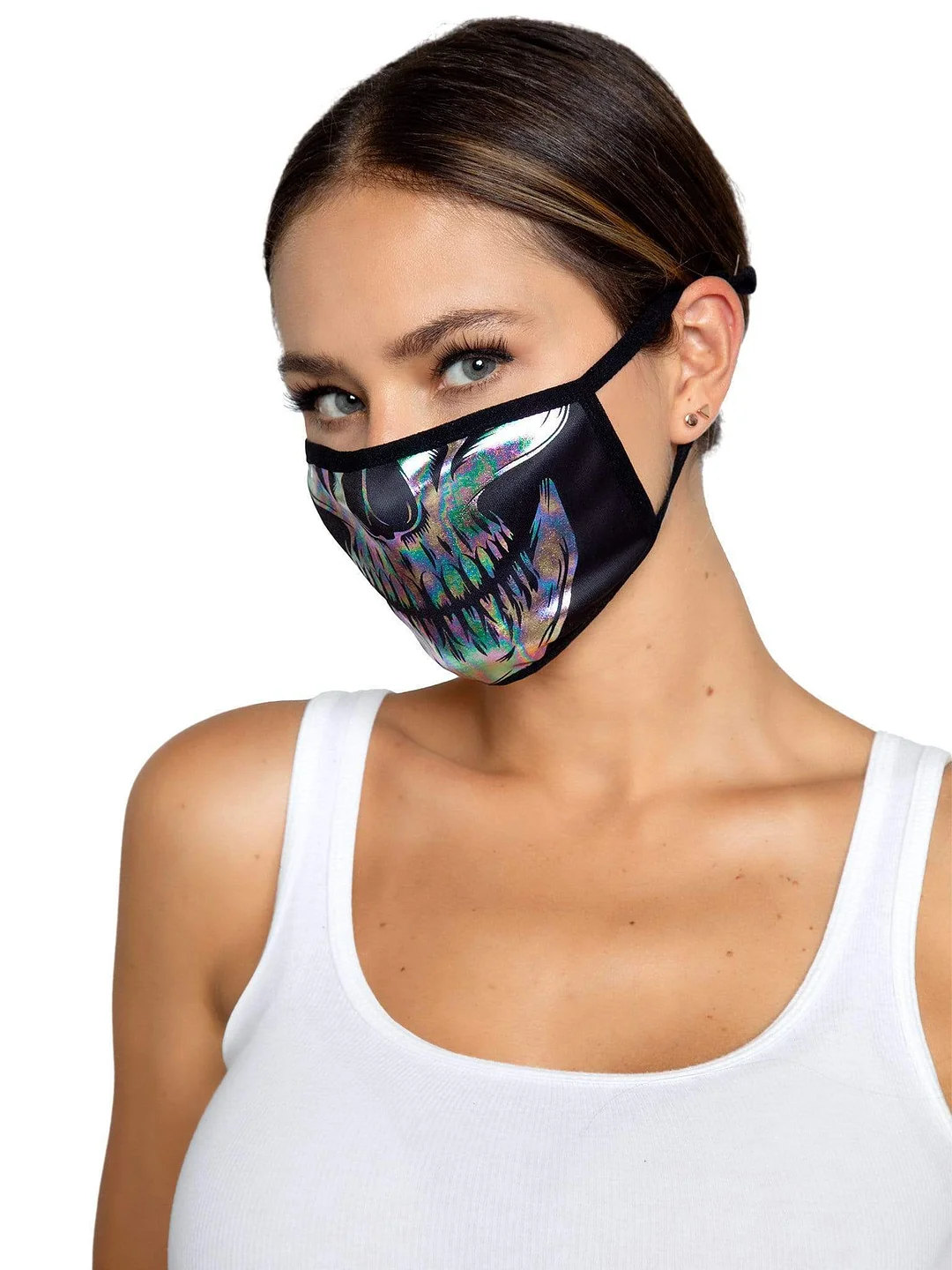Iridescent Foil Skull Face Mask