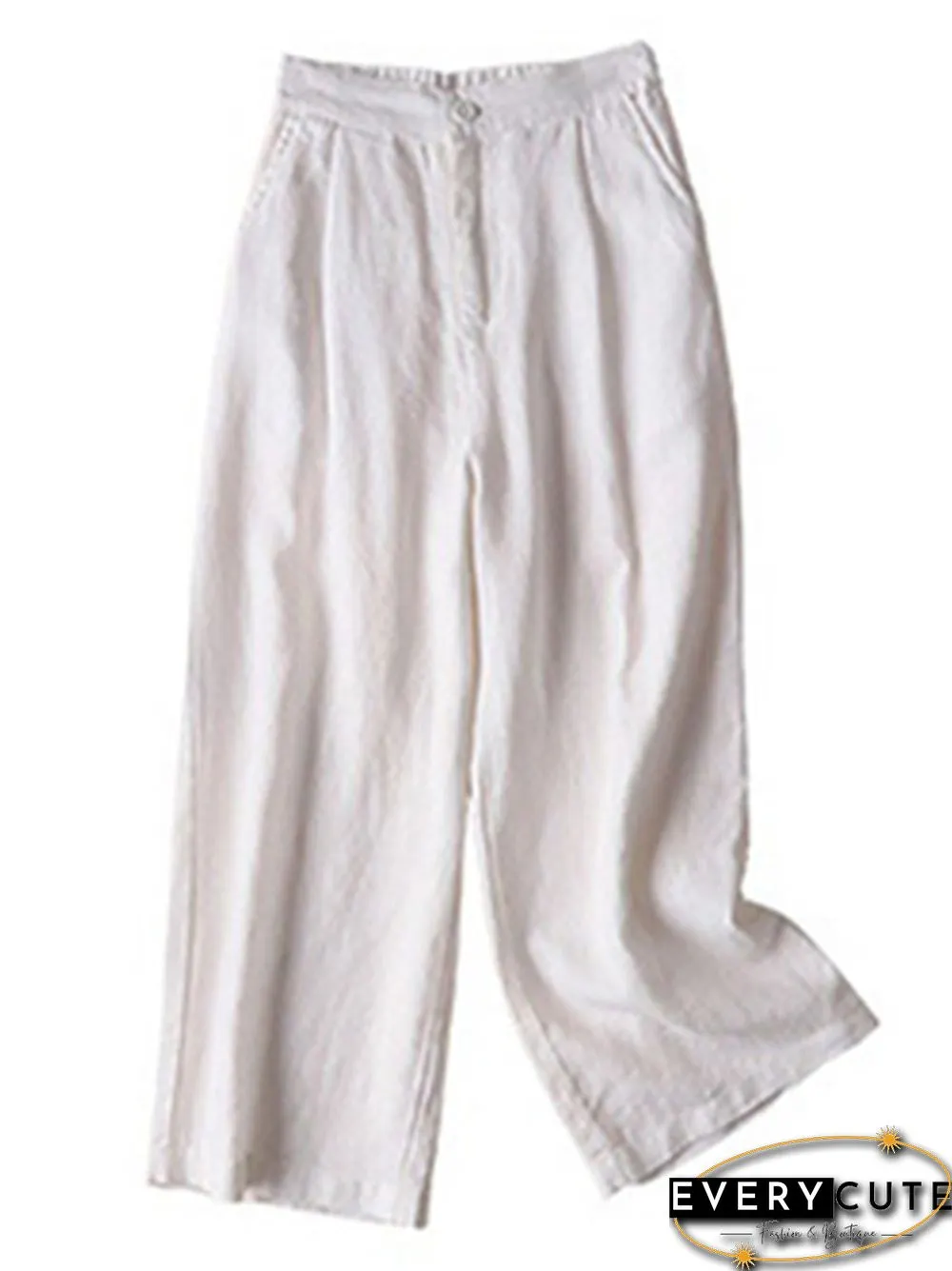 5 Colors Line Loose Casual Plus Size Wide-Leg Pants