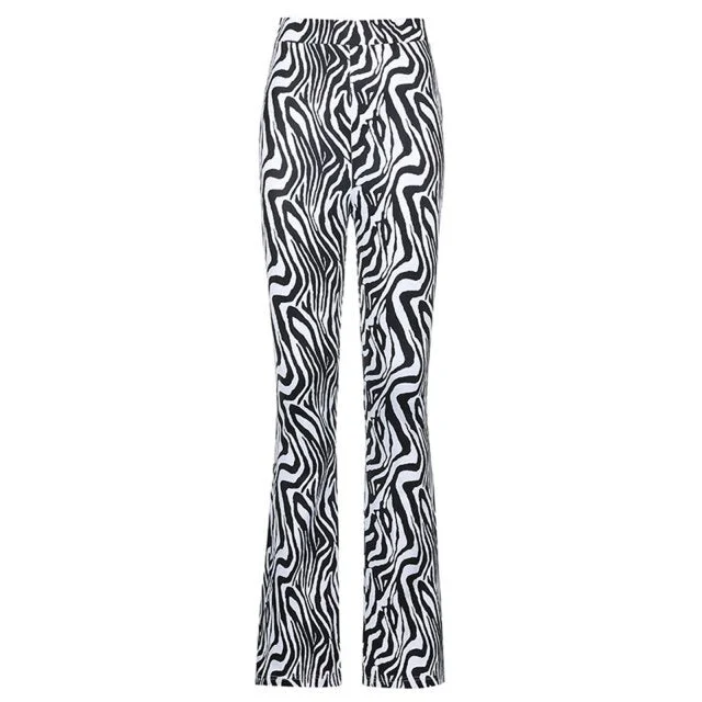 Cool Girl's Fashion Zebra-stripe Pritned Pants