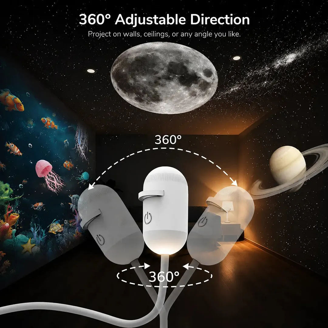 2-in-1 Galaxy Projector Night Light