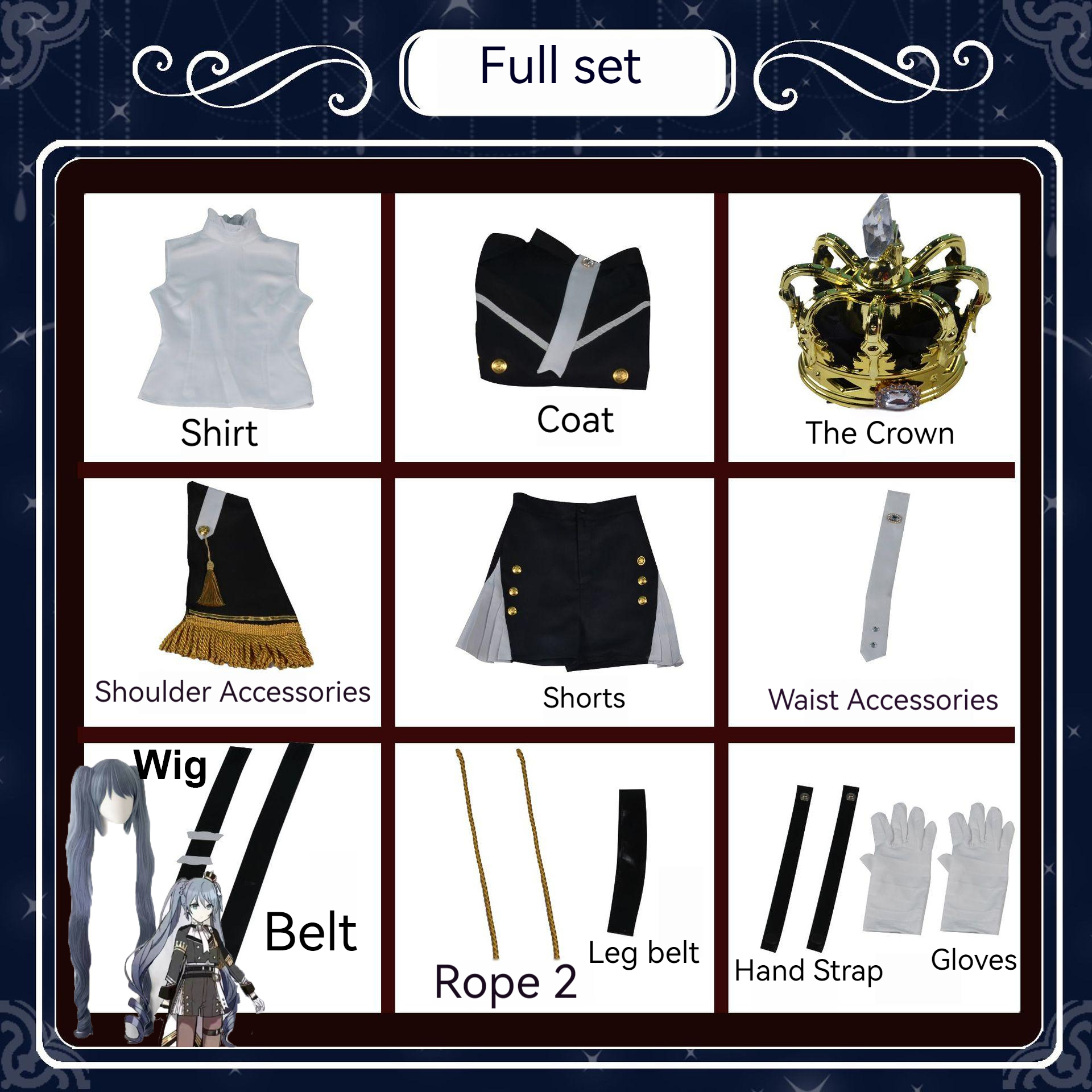 [Wetrose] In Stock Miku Army Cosplay Costume Military Uniform Anime Full Set Halloween