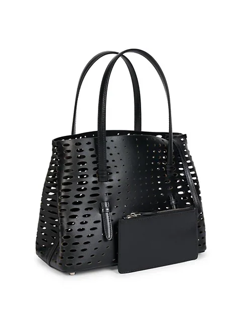 Ala&iuml;a Mina 25 Perforated Leather Tote Bag