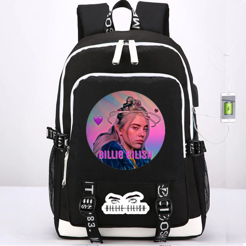 Buzzdaisy Fashion Billie Eilish Backpacks for Girls Students Women Travel