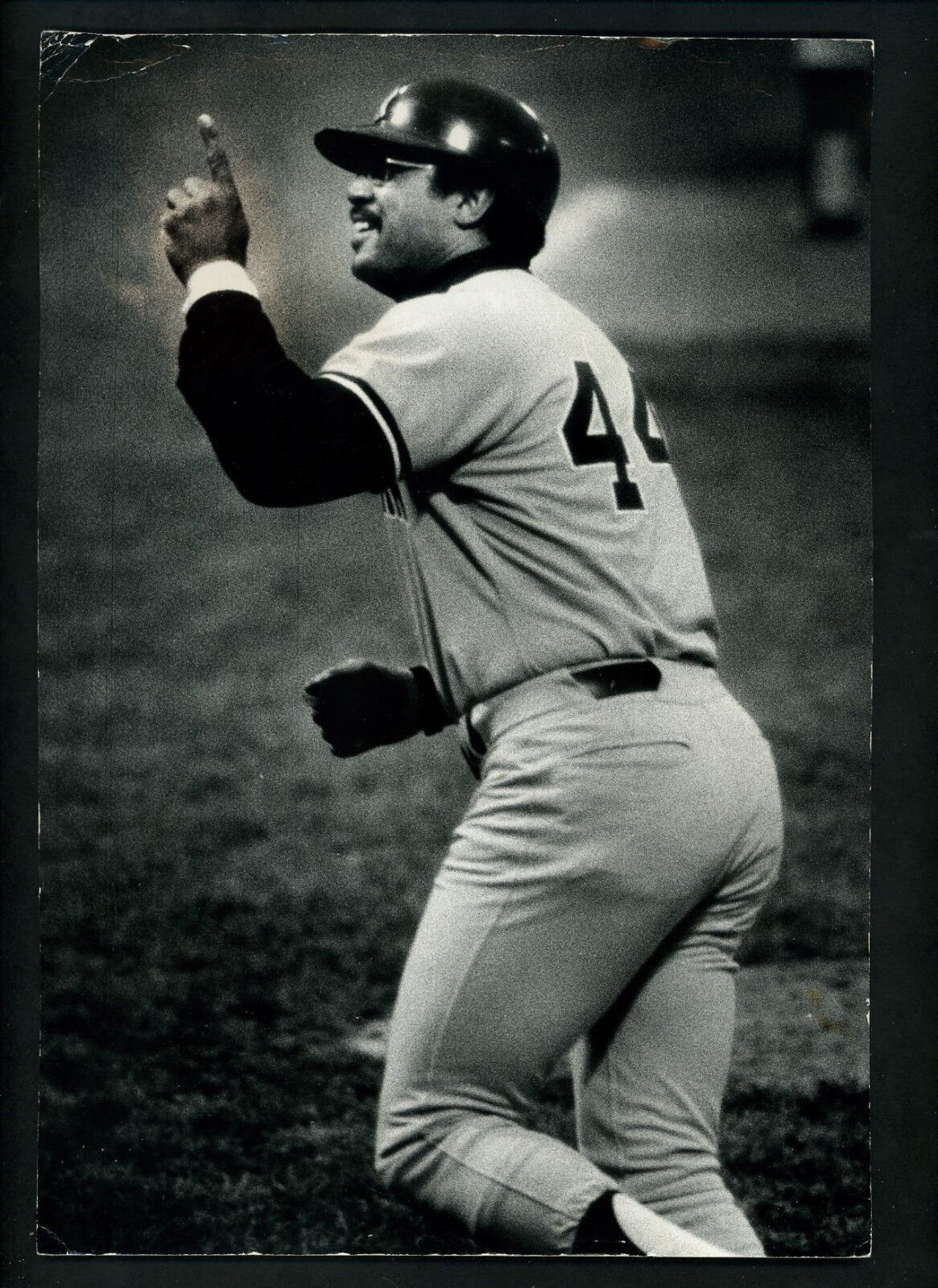 Reggie Jackson celebrates home run 1979 Type 1 Press Photo Poster painting New York Yankees