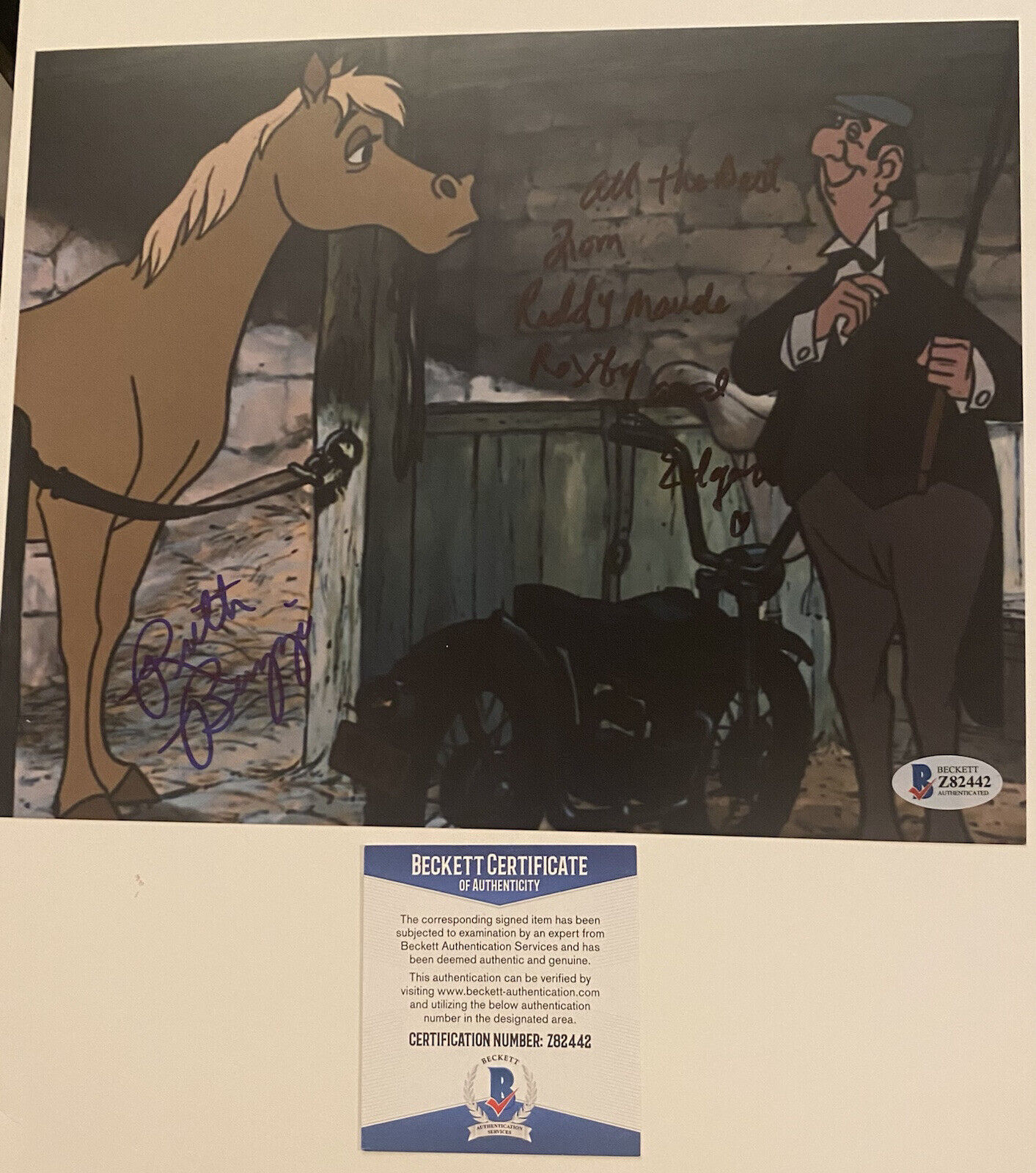 Roddy Maude-Roxby & Ruth Buzzi The Aristocats Signed Autographed Disney Photo Poster painting