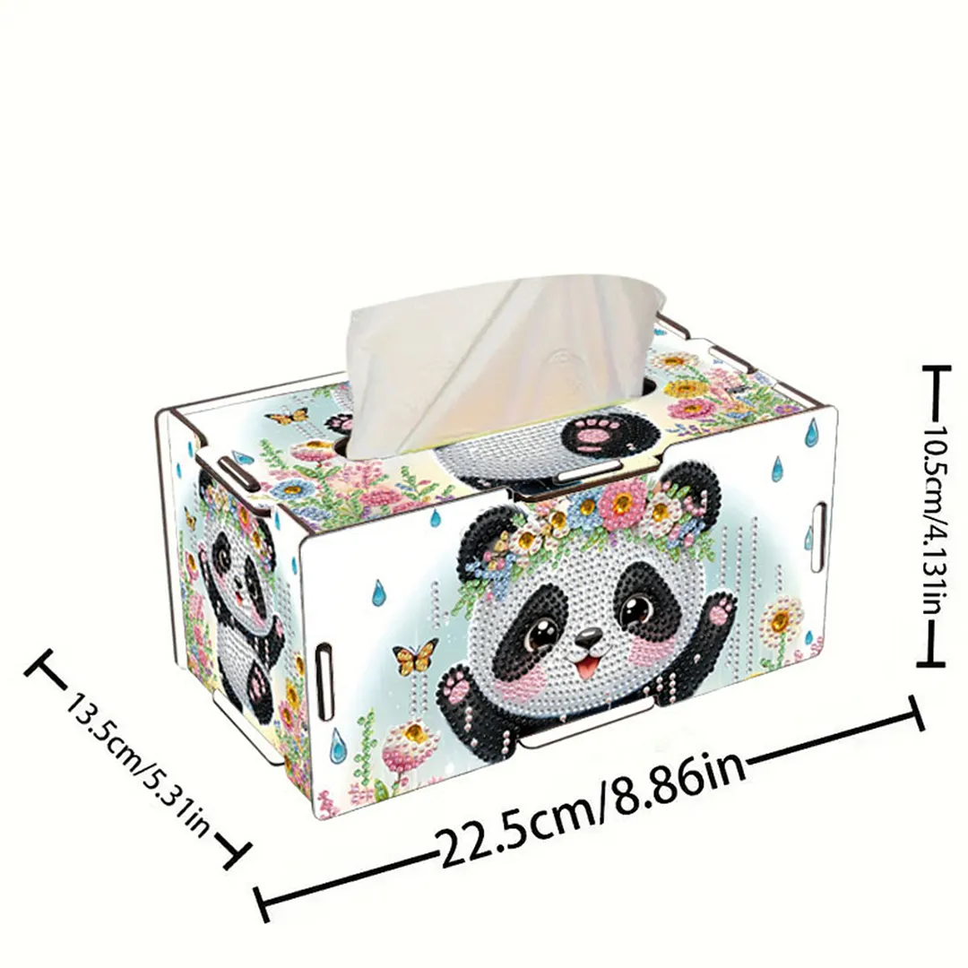 Panda DIY Diamond Art Paper Towel Holder for Home and Office Decoration