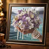 Seaside Pansy Beaded Bouquet Special Shaped 5D DIY Partial Drill Diamond Painting Kits for Adults Beginners Home Decor Diamonds Dots Gem Art Kits 11.81 X11.81inch