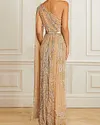 Embellished One-Shoulder Gown