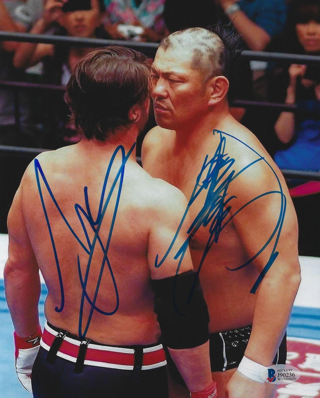 Minoru Suzuki & AJ Styles Signed 8x10 Photo Poster painting BAS COA New Japan Pro Wrestling WWE