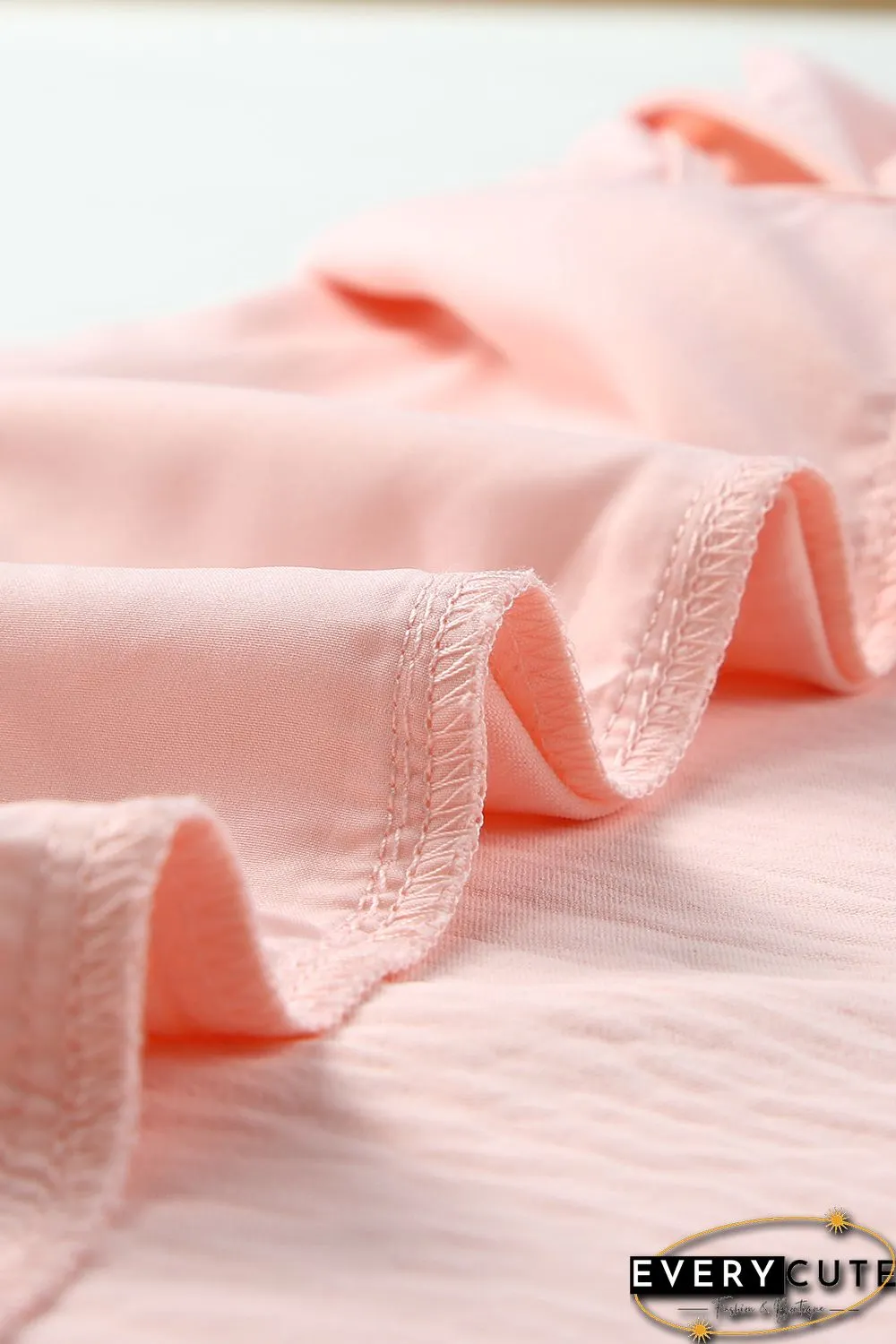 Pink Asymmetric Tie On Shoulder Sleeveless Top