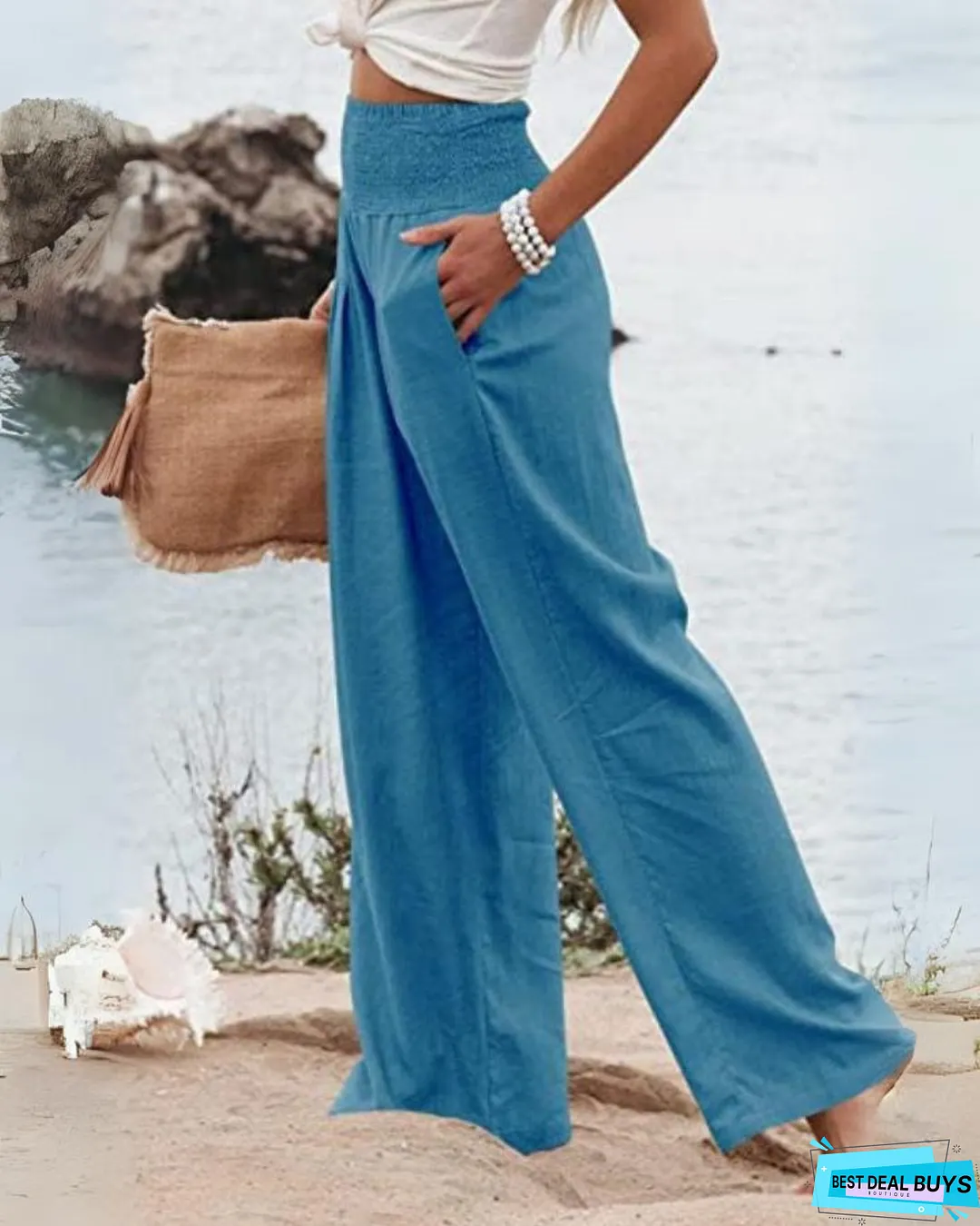 Ubud -High waist cotton linen pants