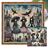 Witches-11CT Stamped Cross Stitch 50*50cm/19.69*19.69in tapestrymarket