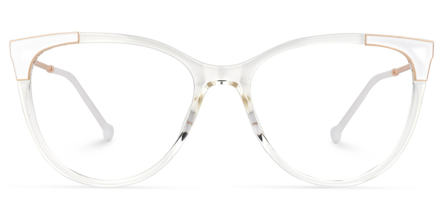 Fiona WeiÃŸ-Gold Cateye Brille WeiÃŸ-Gold