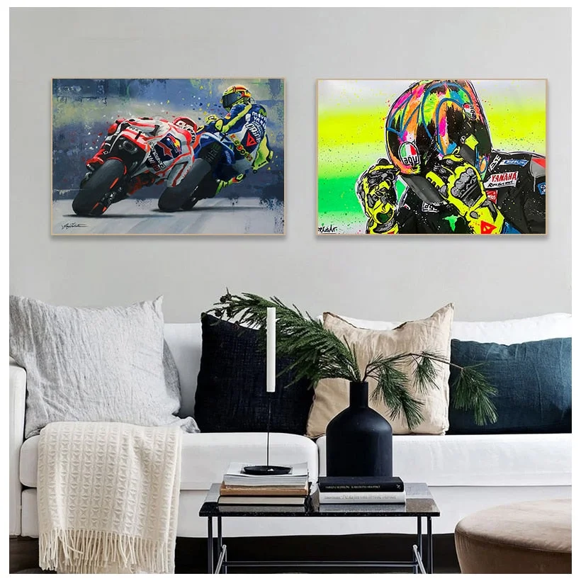 Abstract Oil Prints Poster Motorcycle Canvas Painting Posters Print Cuadros Wall Art Picture for Living Room Home Decoration
