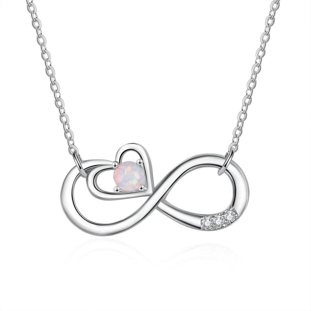 【Standard】Infinity Opal Halskette Herz Elegant  Kettenmachen