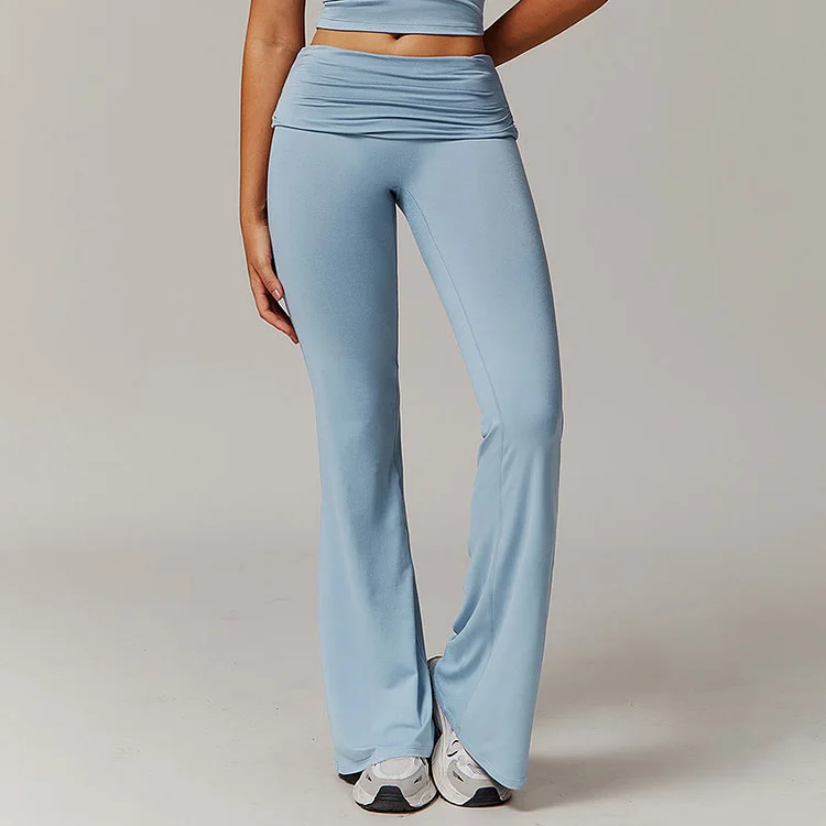 Olivenorma Plain Color High-Waist Flare Workout Women's Yoga Pants