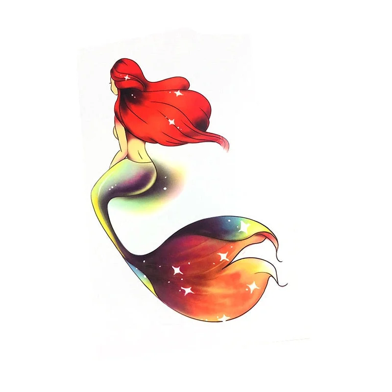 Breast Arm Sleeve Tattoo Women Sexy Back Stickers Body Art Mermaid Pattern Sexy Tattoos Tattoo Temporary Women Men