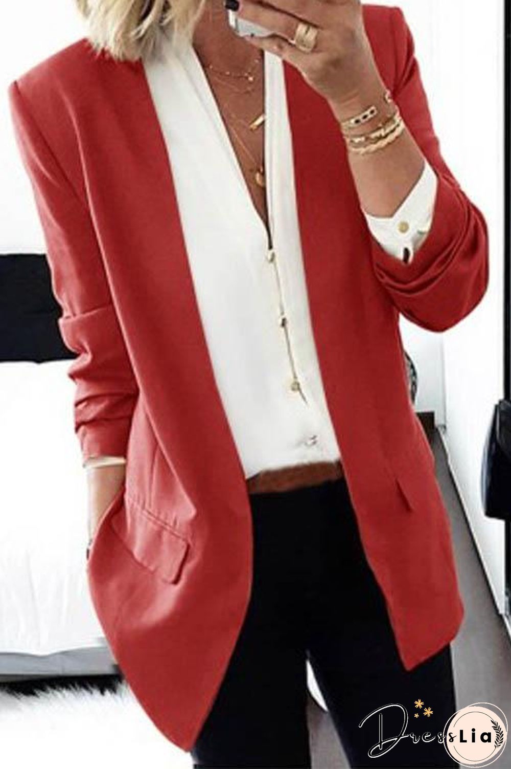 No Button Leisure Suit Blazer