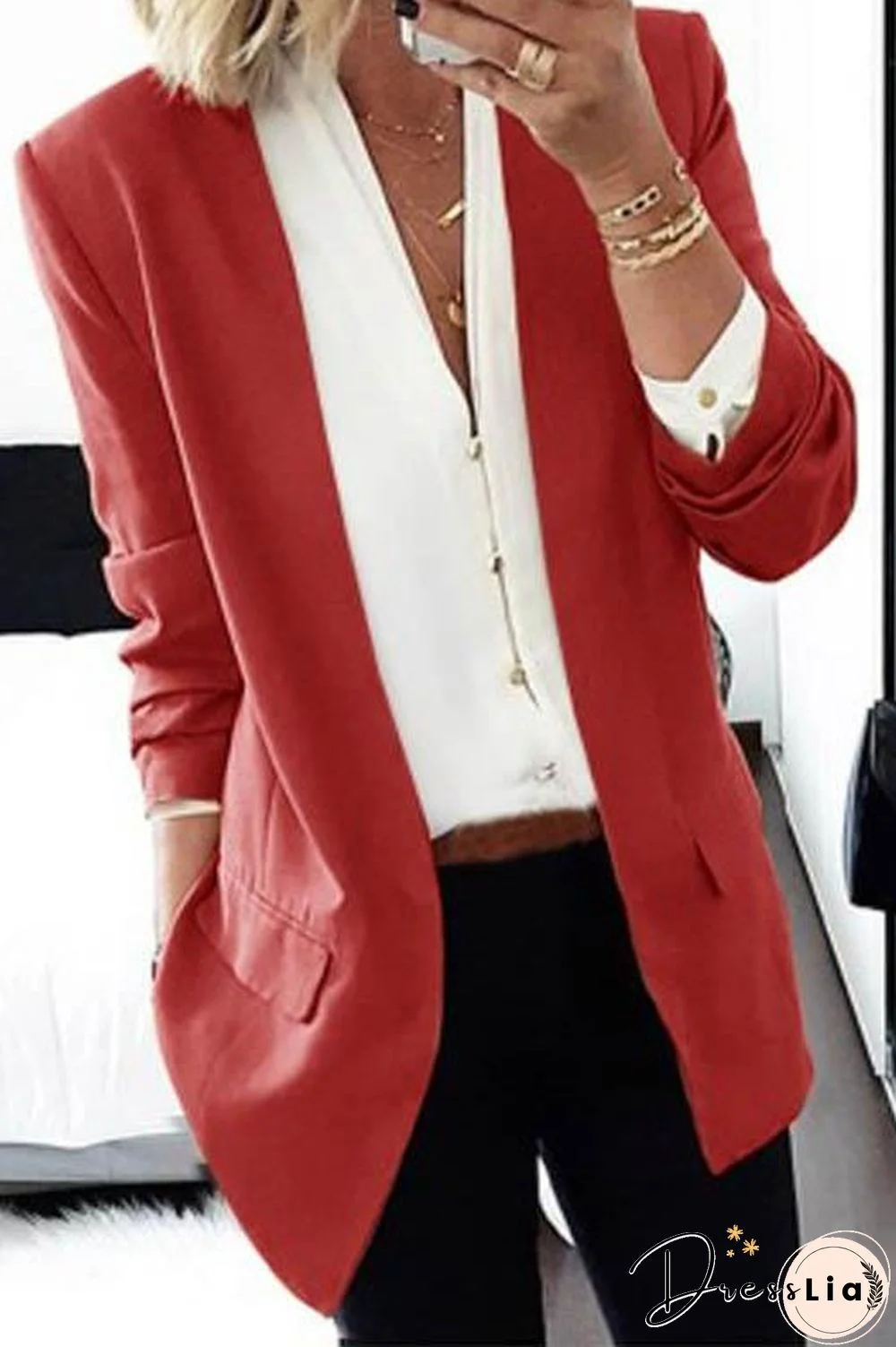 No Button Leisure Suit Blazer