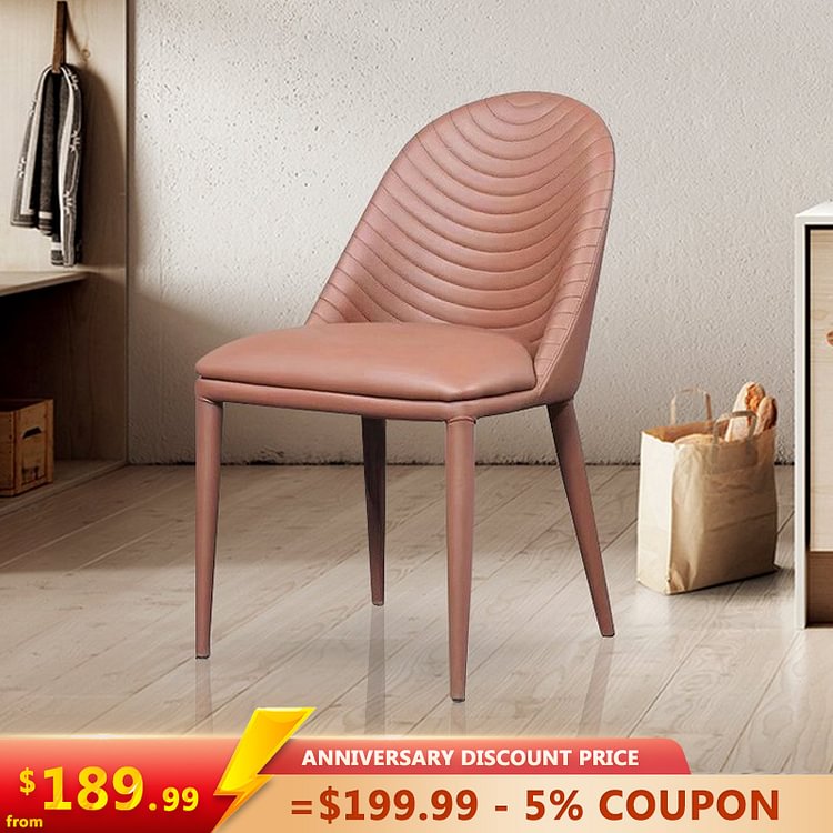 Homemys Leather dining chair restaurant home minimalist designer High Backrest