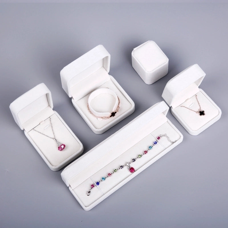 Flannel Jewelry Box Necklace Pendant Box Jewelry Packaging Box Bracelet Bracelet Box Ring Earring Box In Stock