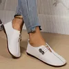 Gioiacombo&trade; Scarpe casual in pelle con punta tonda retr&ograve; da donna