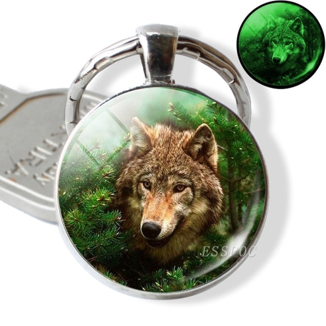 Buzzdaisy Luminous Glow In The Dark Wolf Key Chain Key Rings Holder
