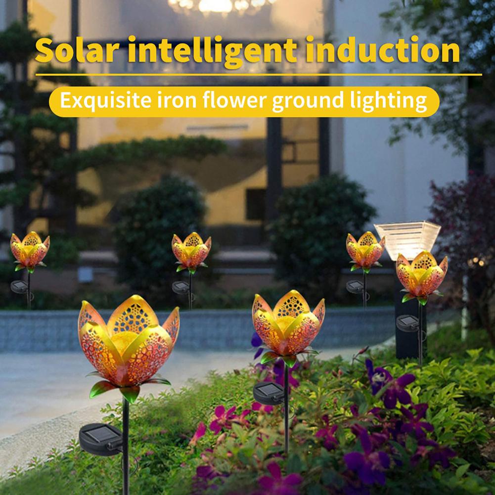 

Flowers Solar Stake Metal Art Waterproof-Lanscape Lawn Light, 501 Original