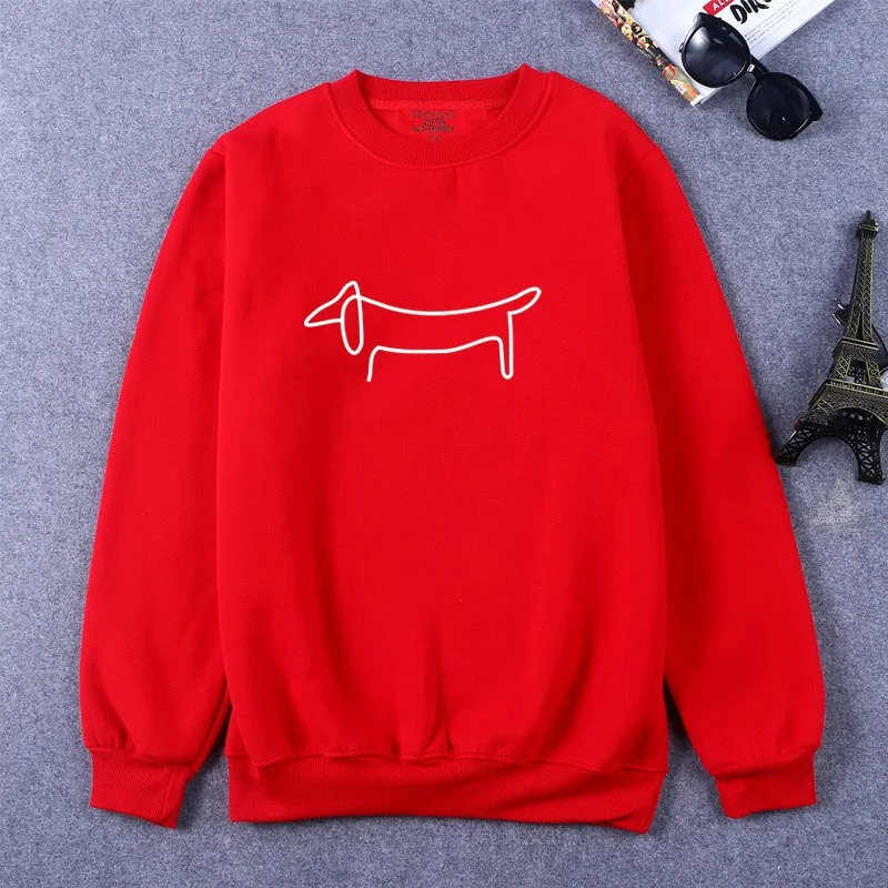 Simple Dachshund Dog Print Cotton Sweatshirts for women girl friend dogloverl Casua Sweatshirts pullovers Hipster Tumblr