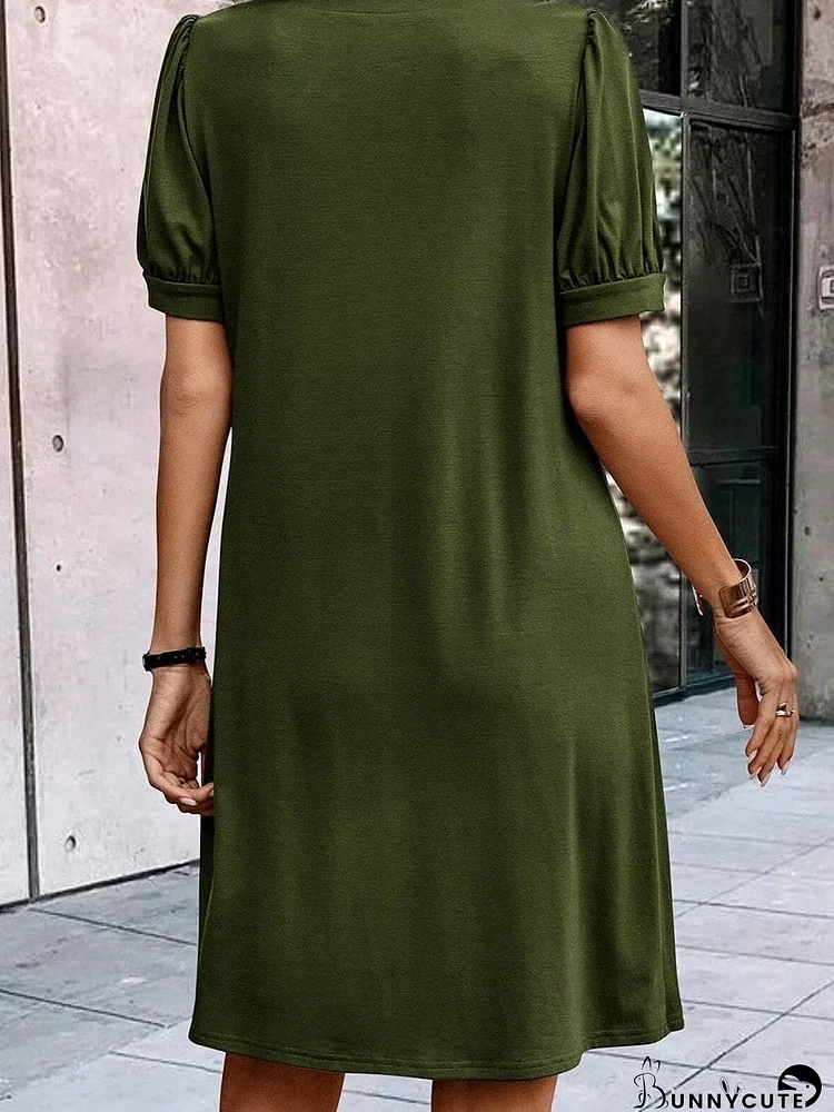 Short Sleeve Knit Dress with Pockets