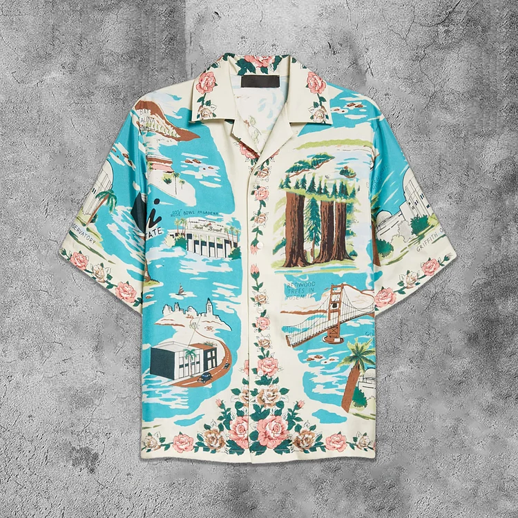 Art California Print Short Sleeve Shirt