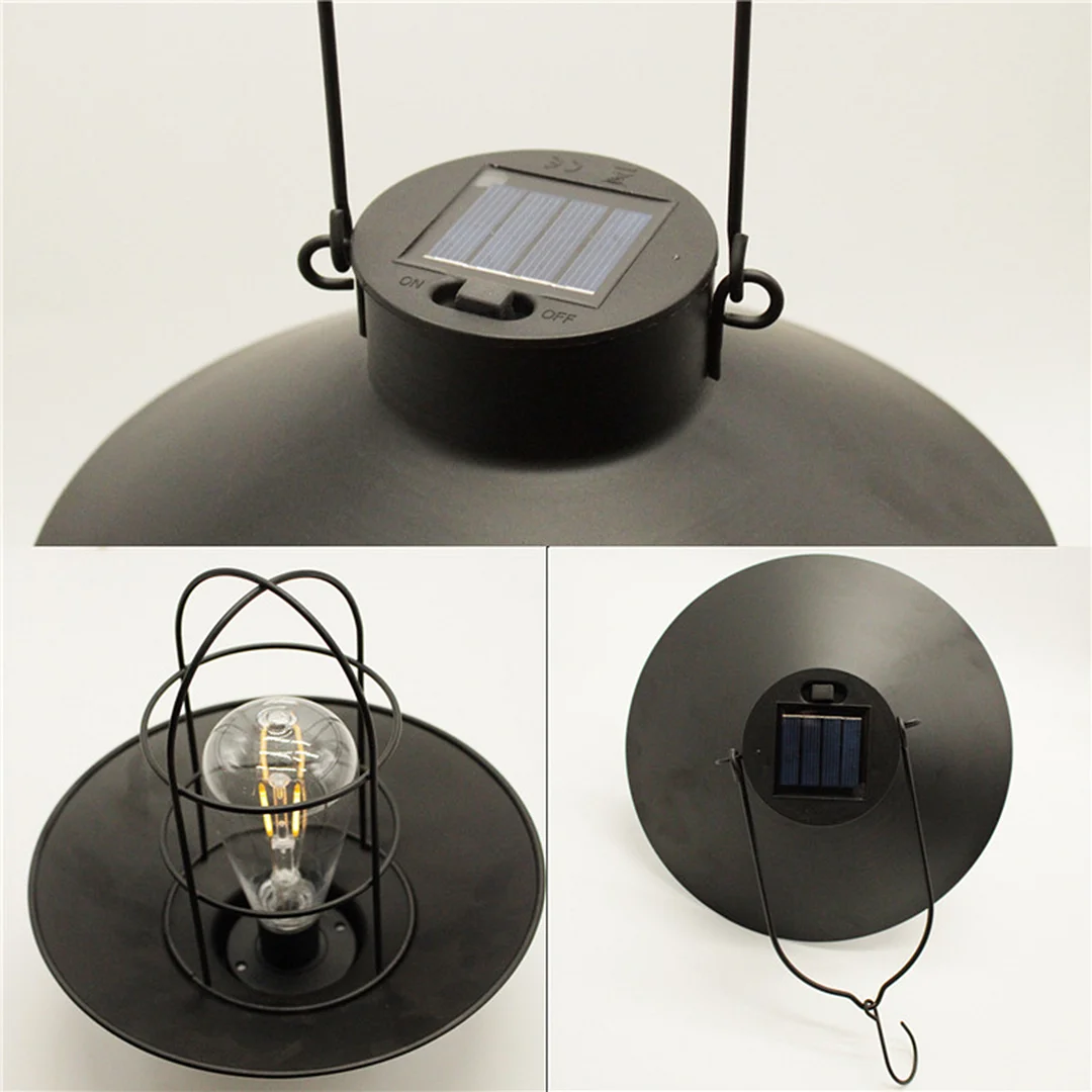 Hanging Solar Lanterns, Waterproof LED Solar Light with Tungsten Bulb (1)