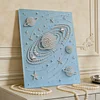 DIY Pearl Painting Blue Planet for Home Wall Decor with Frame(30x40cm)