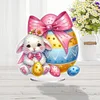 (US Only)2D Flat Easter Bunny Egg DIY Double-Sided Diamond Painting Desktop Decorations