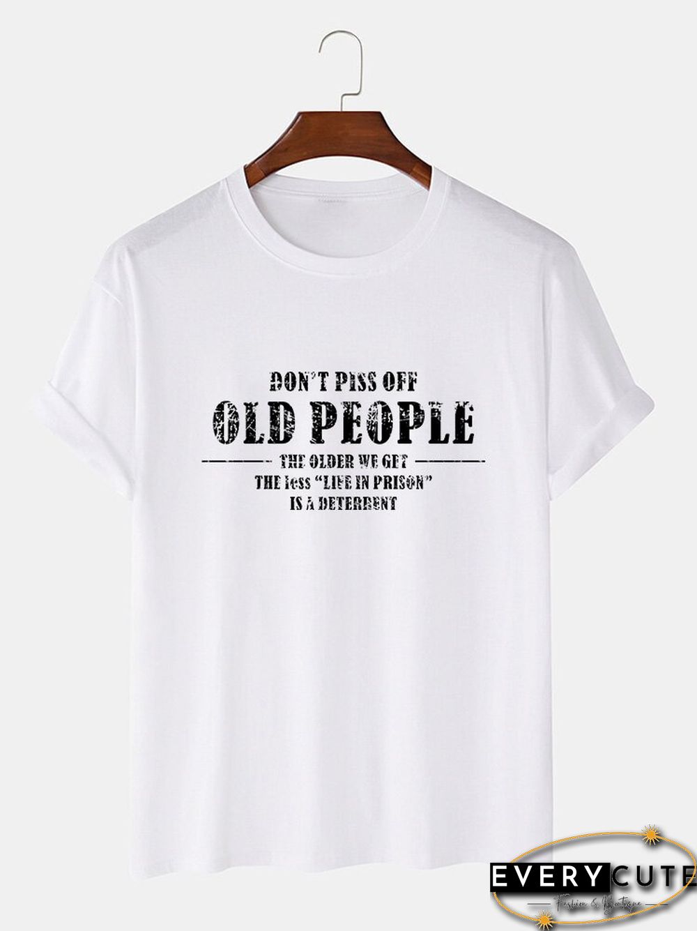 Cotton-Blend Vintage Printed Men's Fashion Print Tee