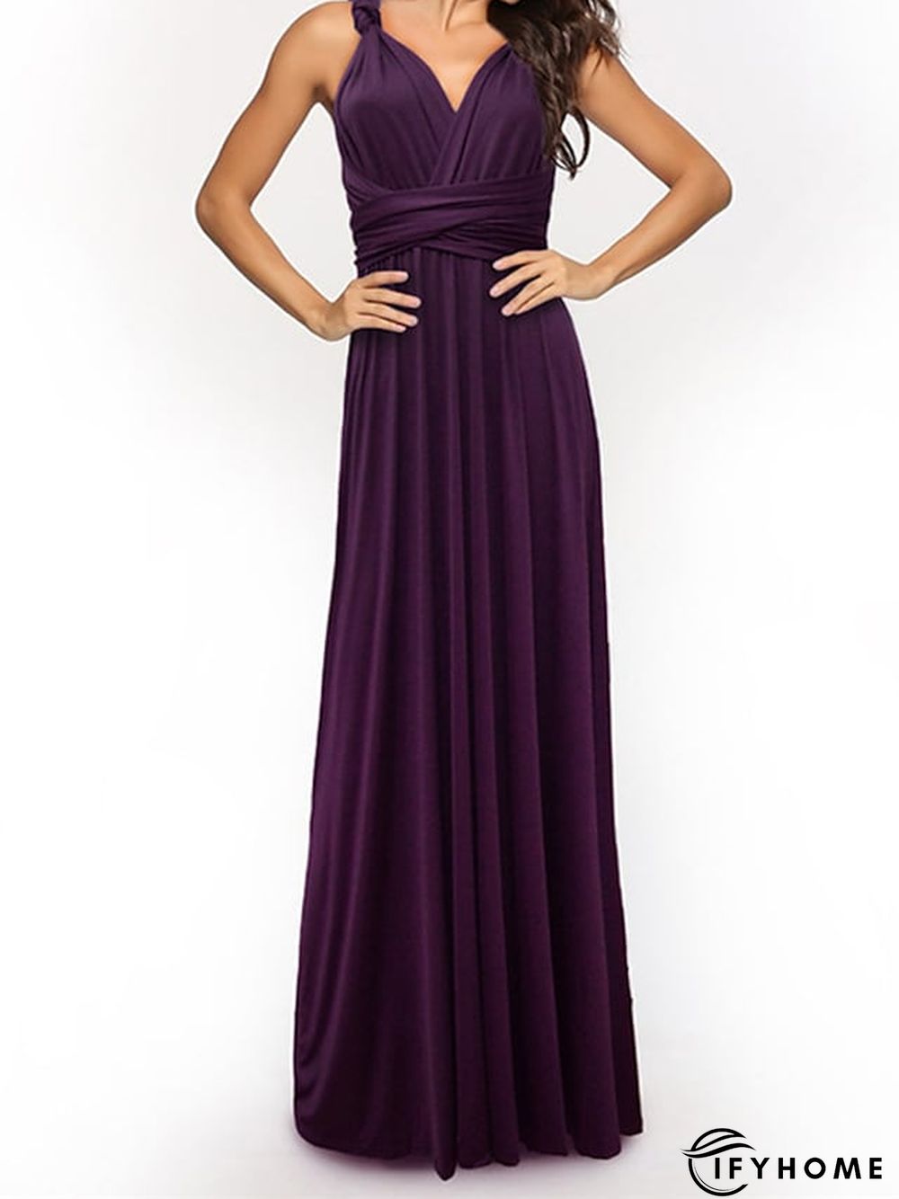 Women‘s Prom Party Dress Swing Dress Long Dress Maxi Dress Green Black Blue Sleeveless Pure Color Backless Spring Summer V Neck Party S M L XL | IFYHOME