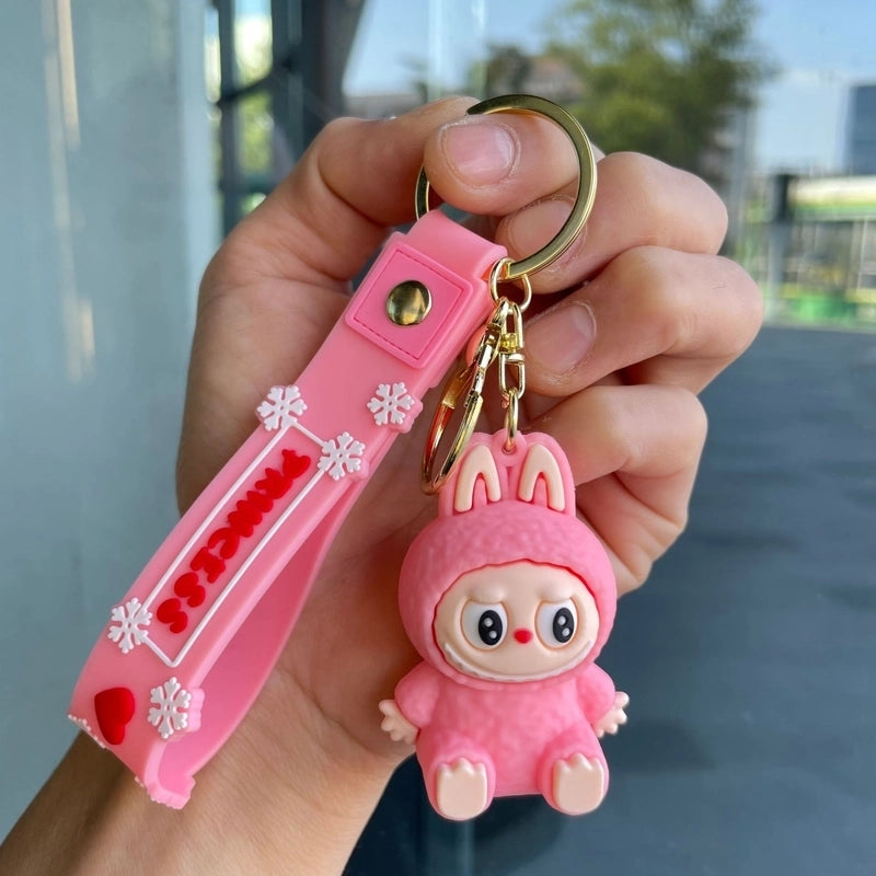 2 Pieces Cute Cartoon Character Pvc Unisex Keychain