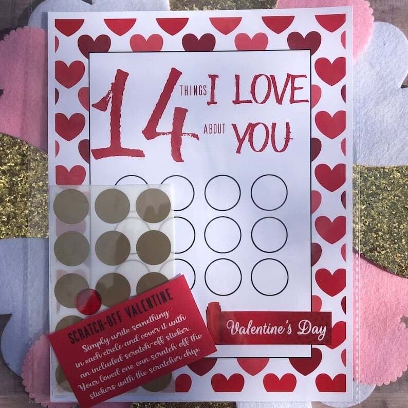 💕Valentine Scratch Off Print - 14 Things I Love About You