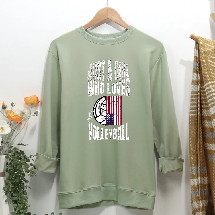 Just A Girl Who Loves Volleyball Women Casual Sweatshirt-Annaletters